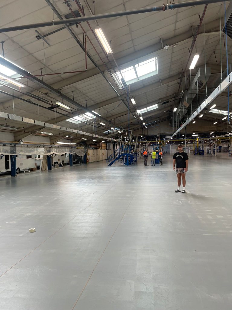 Newcastle 10,000 m2 epoxy paint factory floor